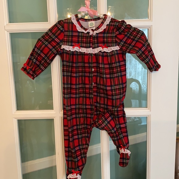 Little Me red plaid sleeper - Picture 2 of 5